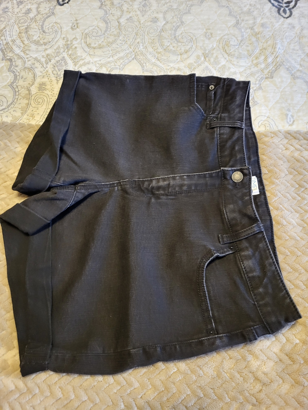 Time and Tru Washed Black Denim Shorts